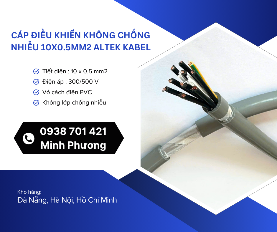 Cáp điều khiển không lưới chống nhiễu 10x0.5mm2 – Giải pháp tiết kiệm